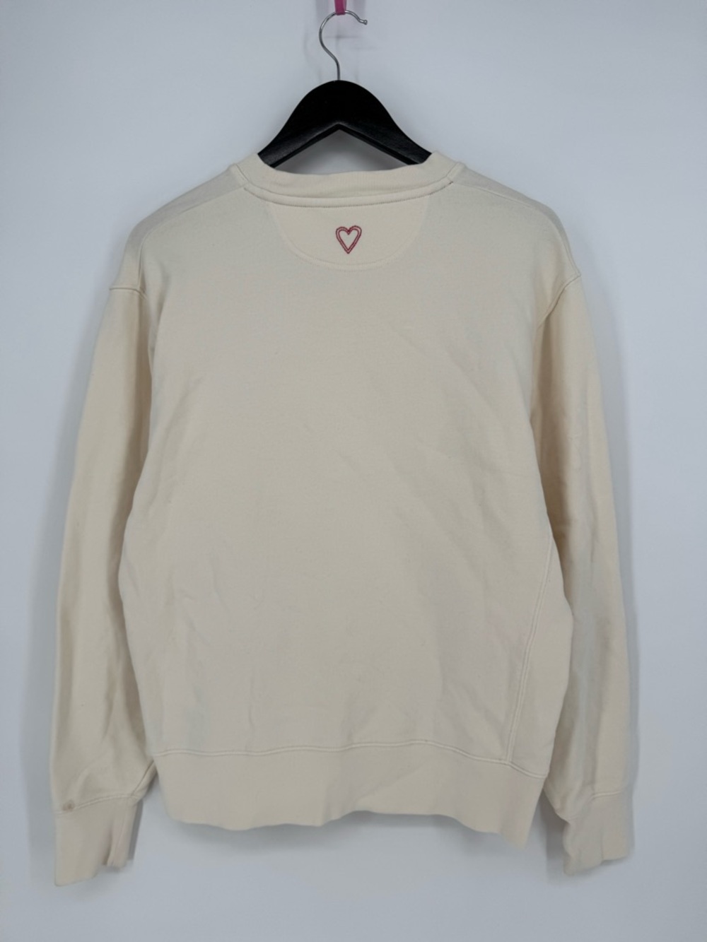 Tory Burch Sport French Terry Varsity Crewneck Sweatshirt LOVE White Medium - Picture 5 of 12